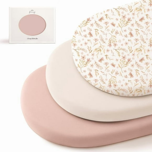 Sábanas Ajustables para Cuna Konssy Paquete de 3 en Rosa