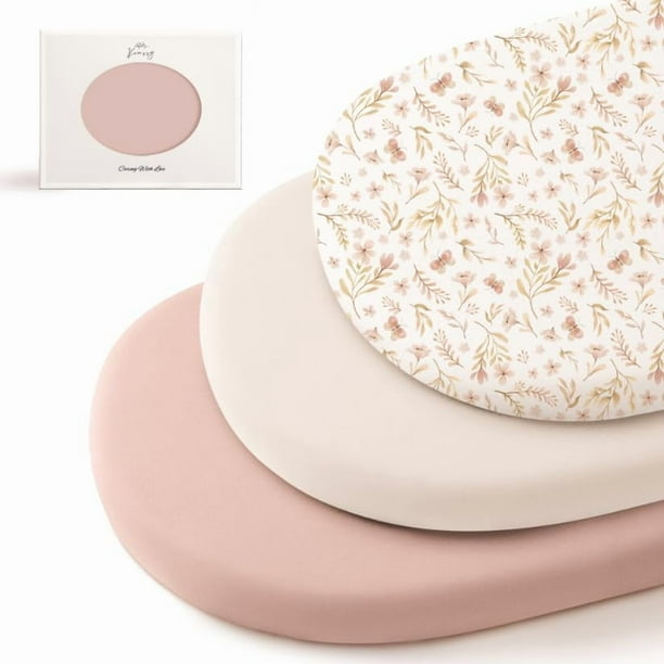 Sábanas Ajustables para Cuna Konssy Paquete de 3 en Rosa