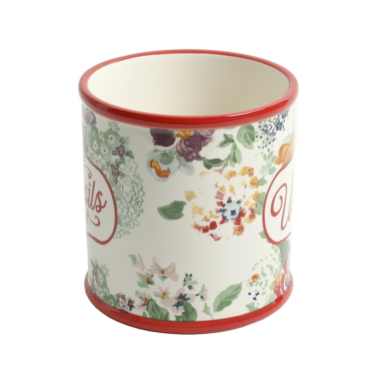 The Pioneer Woman Country Garden Utensil Crock Floral Stoneware