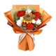 thumbnail image 1 of Ramo de flores de ganchillo, adorno de flores falsas tejidas a mano, preservadas a mano. Naranja, 1 of 9