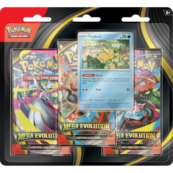 Pokemon Mega Evolution Psyduck 3-Booster Blister Pack (3 Booster Packs & 1 Foil Promo Card)