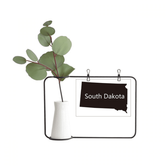 South Dakota USA mapa silueta Marco De Metal Florero De Cerámica Decoración