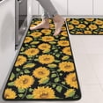 thumbnail image 2 of Kitchen Rugs Sets Of 2,Black Sunflower Bud Pattern Anti Fatigue Kitchen Mat Rugs Non Slip Washable,Decorative Kitchen Floor Mats for Kitchen,Sink,Laundry,17"x47"+17"x47", 2 of 5