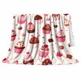 thumbnail image 2 of Sweet Valentine Cupcake decorative motif Pattern, Playful Food Art Scene, Warm Flannel Blanket for Kitchen and Dining Room, Food Lovers Valentine's Day Gift, Playful Home Decor, 2 of 9