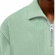 thumbnail image 3 of Blusa y camisa de manga corta con cuello vuelto para hombre, color liso, informal, con solapa, cierre de cremallera en un cuarto y bolsillo en el pecho, camisa de manga corta con solapa, tops para hom, 3 of 4
