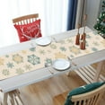 thumbnail image 3 of Winter Snowflakes Table Runner, Gold Blue Tabletop Scarf Home Kitchen Christmas Holiday Decor Sign, Seasonal Farmhouse Rustic Burlap Dining Decorations Party Supplies 13 x 108 Inch, 3 of 6