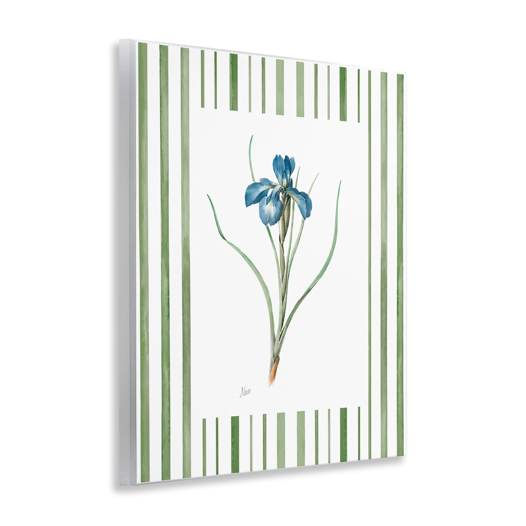 Stupell Industries Spring Iris And Stripes Wall Plaque Art, design by Nan