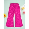 thumbnail image 3 of inhzoy Kids Girls Elastic Waist Sparkly Sequin Flared Pants Dance Performance Shiny Bell-Bottom Trousers Hot Pink 13-14, 3 of 7