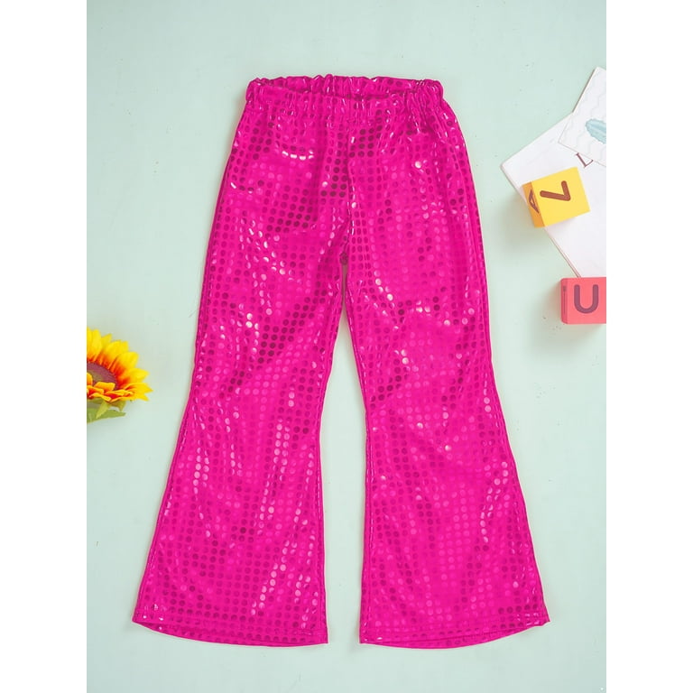 Pink Sequin Flare Pants