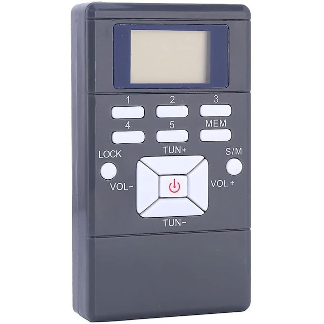 Radio de bolsillo Fm digital, mini pantalla LCD inalámbrica portátil de procesamiento de señal digital