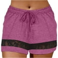 thumbnail image 2 of Lovskoo Shorts for Women Solid Color Summer Shorts Casual Loose Comfy Elastic Waist Yoga Athletic Short Trendy Beach Shorts Purple, 2 of 7