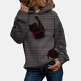 thumbnail image 2 of Mujeres capucha rayas 3D gato impresión manga larga pulóver blusas sudadera Tops Pompotops gfhjh7602, 2 of 4
