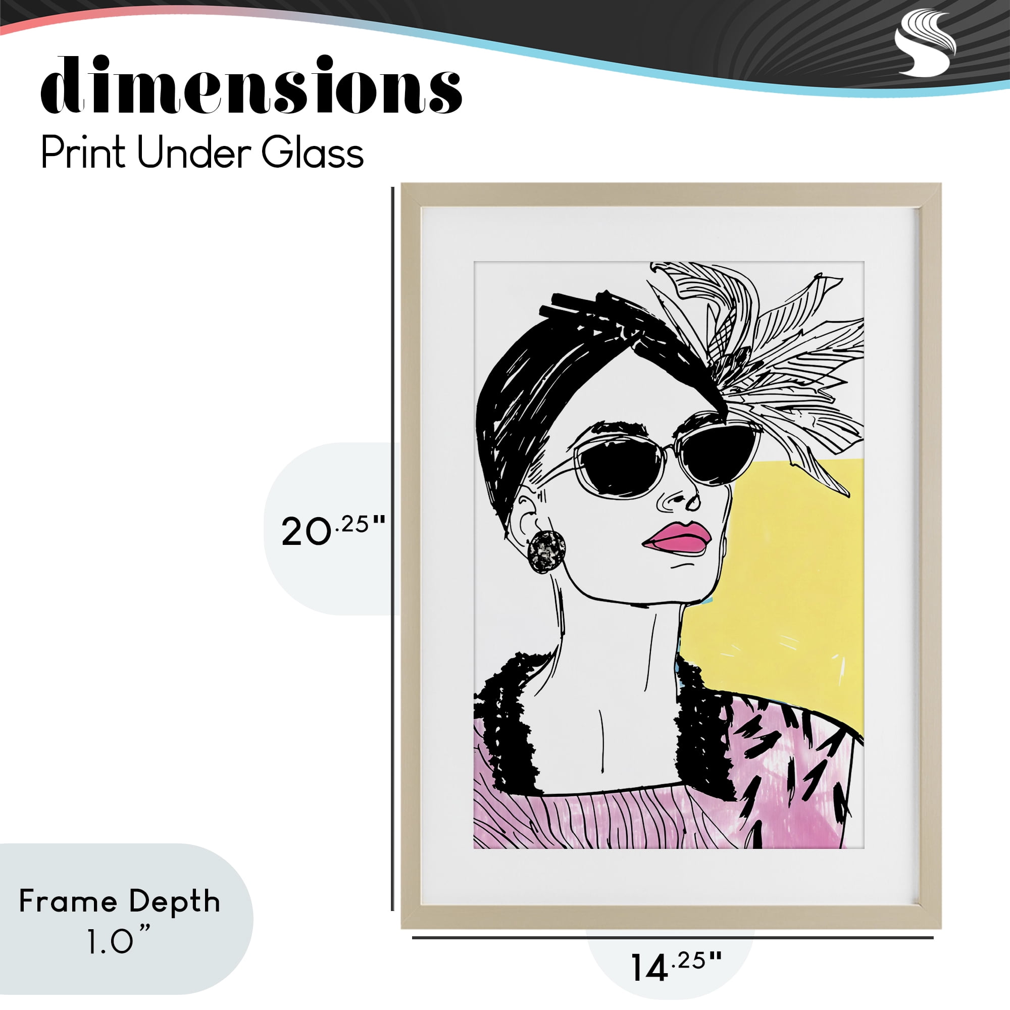 Stupell Industries The Rebel Muse Portrait Birch Framed Print Under Glass, design by Andrea Haase