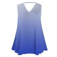 thumbnail image 4 of USSUMA Tops for Women Trendy Womens Tank Tops Sleeveless V Neck Loose Plus Size Tops for Women Printed Gradient Leisure Blouse Lightweight Tops Outdoor Blue Online Shopping Tank Top for Women L, 4 of 6