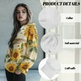 thumbnail image 6 of SCRAWLGOD Sunflowers Hummingbird Womens Pullover Hoddie Sweatshirts for Women Trendy Graphic Long Sleeve Sportswear Hoodie Women Leisure Ladies Pullover Hoodies Size 2XL for Vacation, 6 of 7