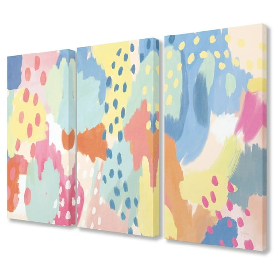 The Stupell Home Decor Collection Bright Life Abstract Colors Triptych Wall Art Set