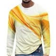 thumbnail image 2 of Lilgiuy New Fashion Men's Long Sleeve 3D Printing T-shirt Loose Round Neck Pullover Undercoat Top Blouses & Shirts for Camping Hiking Fishing, 2 of 5