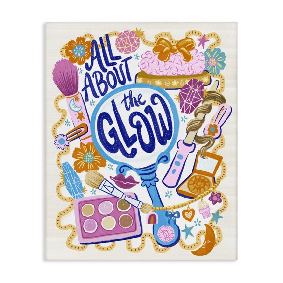 Stupell Industries Glam All About The Glow Makeup Canvas Art, 16 x 20, by Connie Summers