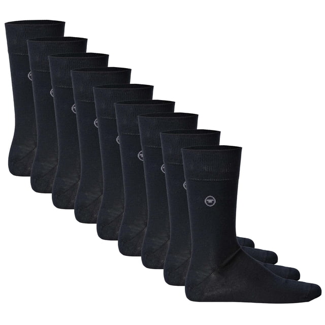 TOM TAILOR Paquete de 9 Calcetines para Hombres - Básico, unicolor Azul marino 43-46