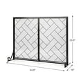 thumbnail image 3 of Costway 2-Panel Fireplace Screen w/ Double Door Fire Spark Guard Safety Fence Black, 3 of 9
