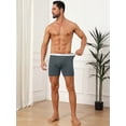 thumbnail image 5 of DARING DIVA Men's Stretch Waistband Boxer Brief Comfortable Solid Underwear 30 Dark Gray, 5 of 6