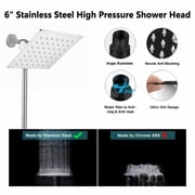 Shower Head, 5 Setting High Pressure Handheld Showerhead, Rain Shower Heads Combo Hard Water Softener with 60 Hose for Bathroom (Silver)