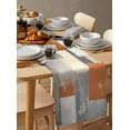 thumbnail image 6 of Burnt Orange Grey Table Runner Cotton Linen 120 Inch Holiday Dresser Scarves,Modern Abstract Oil Painting Tablerunner for Kitchen Coffee Dining Bedroom Home Living Room Dinner Scarf Décor 13''x120'', 6 of 9