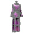 thumbnail image 2 of Pastel de moda para mujer, blanco y negro, con vestido largo de manga larga, ropa musulmana (hijab no incluido), 2 of 4