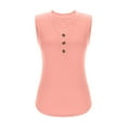 thumbnail image 6 of Ltctricy Women's Tank Tops Dressy Casual V Neck Quarter Button Solid Color Soft Sleeveless Shirts Tunic Cami Blouses, 6 of 7