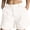 B-White, variant on EMMIOL Women's Mid Waist Cargo Shorts Elastic Waist Casual Summer Cotton Shorts with Pockets