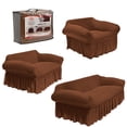 thumbnail image 1 of LABBA Fundas Elásticas para Sillones con Olanes, Juego de 3 Piezas, para Sofá Individual/Love Seat/Tres Plazas Color Kaki, 1 of 8