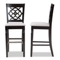 thumbnail image 3 of Bowery Hill Contemporary Gray Upholstered Espresso Wood 2-Piece Bar Stool Set, 3 of 9