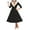 Black, variant on Women's Christmas Cosplay V-Neck Solid Color Printed Long Sleeve Soft Comfortable Dress for Christmas Parties Cosplay Events