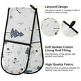 thumbnail image 2 of Yayeee Double Oven Mitt Kitchen Heat Resistant Baking 35" x7" Quilted Glove, Blue Cartoon Snowmen, 2 of 6