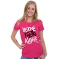 thumbnail image 4 of No One Fights Alone Breast Cancer Womens Slim Fit Graphic Tee Brisco Brands X, 4 of 5