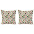 thumbnail image 1 of Ambesonne Colorful Throw Pillow Cover 2 Pack, Retro Fashion Fun, 24", Multicolor, 1 of 2
