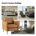 thumbnail image 2 of Vegan Leather Upholstered Accent Chair Lounge Armchair Sofa Moveable Cushion Metal Legs Reception Bedroom Camel, 2 of 5