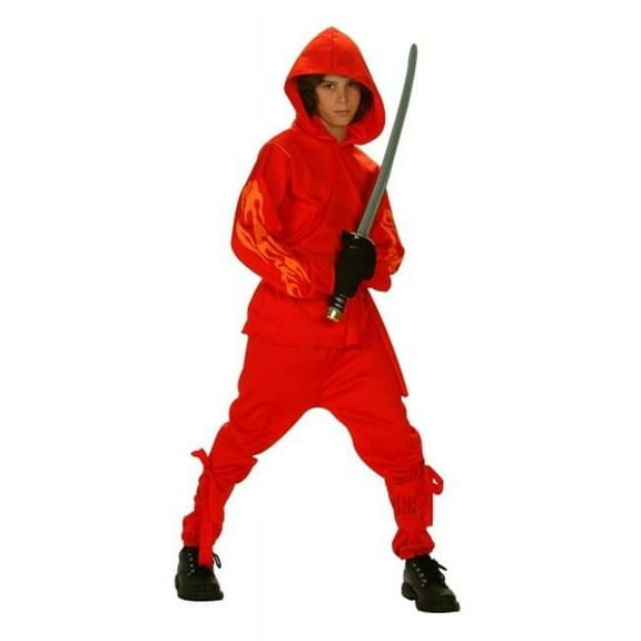 Flaming Ninja Glow Costume - Size Child-Large