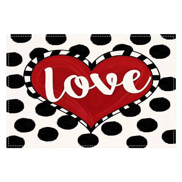asddcavvf Valentine's Day Car & Table Mats Festive Table With Heat Linen Print for Parties Ideal for Home & Restaurant Use for Lovers F Small Mats for Tables