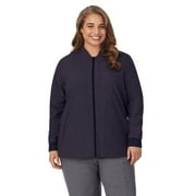Plus Size Cuddl Duds® Scrubs 5-Pocket Lined Jacket Color: Black Size: 2X