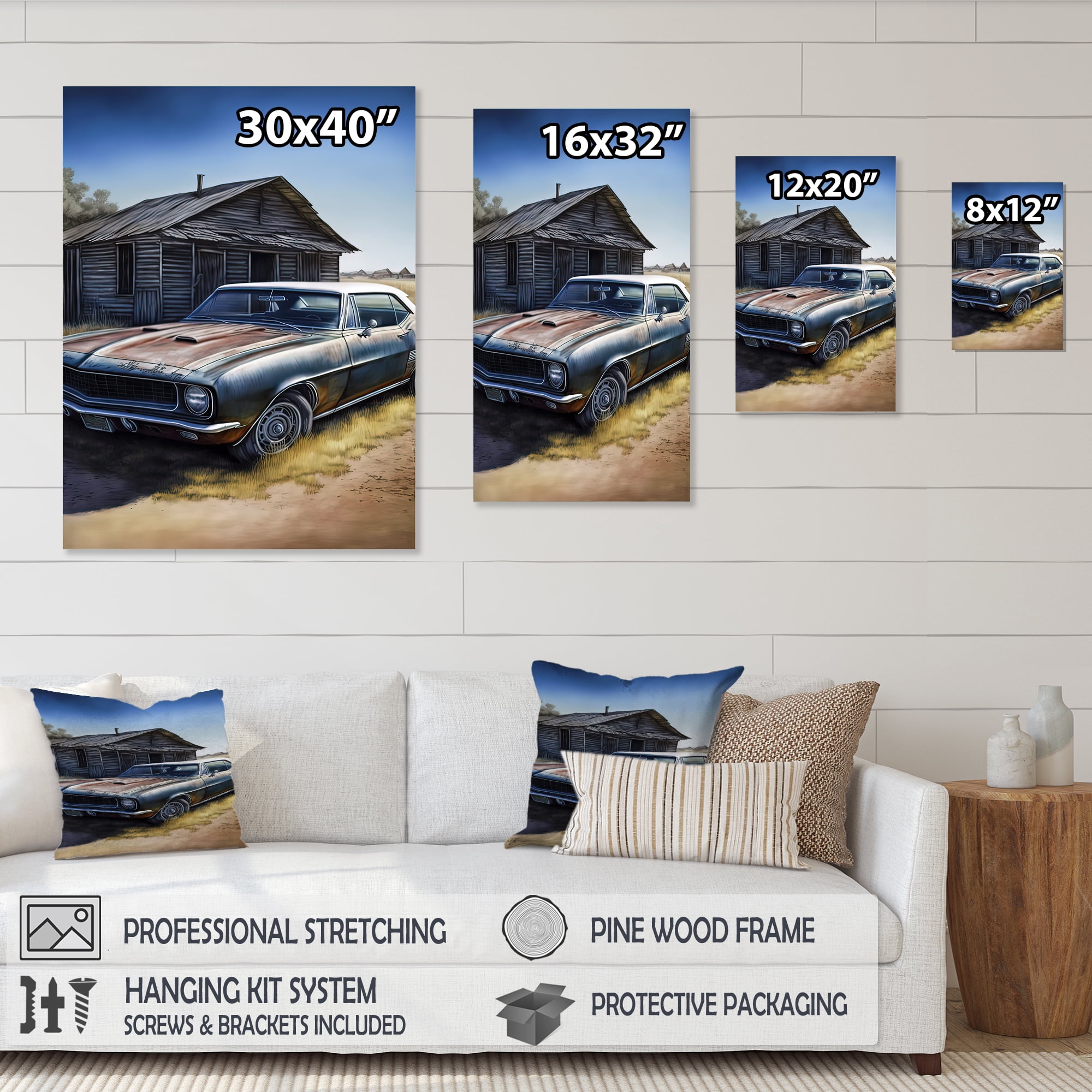 Designart Old True In Barn Canvas Wall Art
