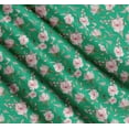 thumbnail image 3 of Soimoi Green Cotton Poplin Fabric Flower & Leaves Watercolor Print Fabric by the Yard 56 Inch Wide, 3 of 7