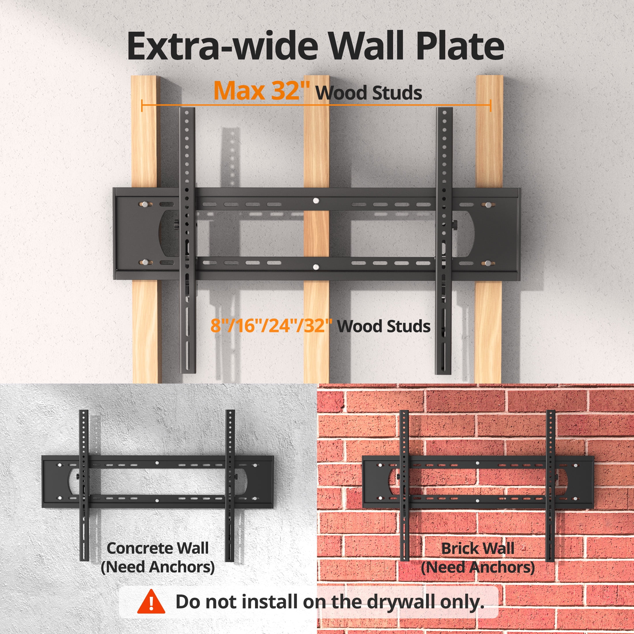 MountLiving Heavy Duty Tilting TV Wall Mount, 65-120 inch TVs, 220 lbs Capacity, Max VESA 900x600mm, Fits 16/24/32 inch Studs, LED/OLED/LCD Compatible