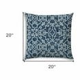 thumbnail image 2 of 20" X 20" Indigo And Navy Blown Seam Stencil Throw Indoor Outdoor Pillow, 2 of 7