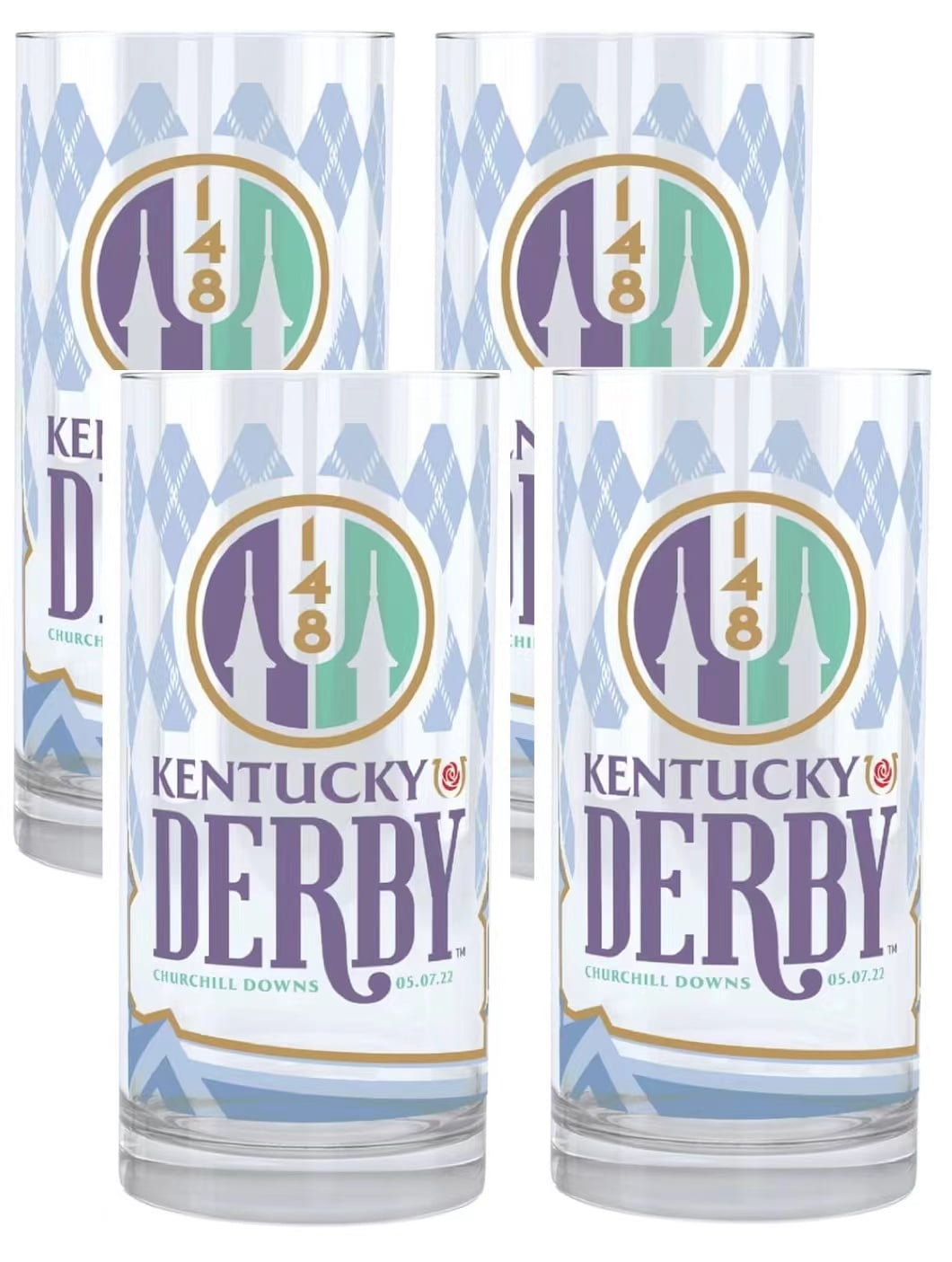 148th Kentucky Derby Mint Julep Glasses of 2022, Officially Licensed