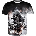 thumbnail image 1 of Xishao Playeras Hombre Black Skull Men Skeleton T-Shirt Punk Rock Gun Blue T-Shirts 3D Print T-Shirt Vintage Mens Clothing Summer White Tops,D-245,Metro Xishao ropa, 1 of 2