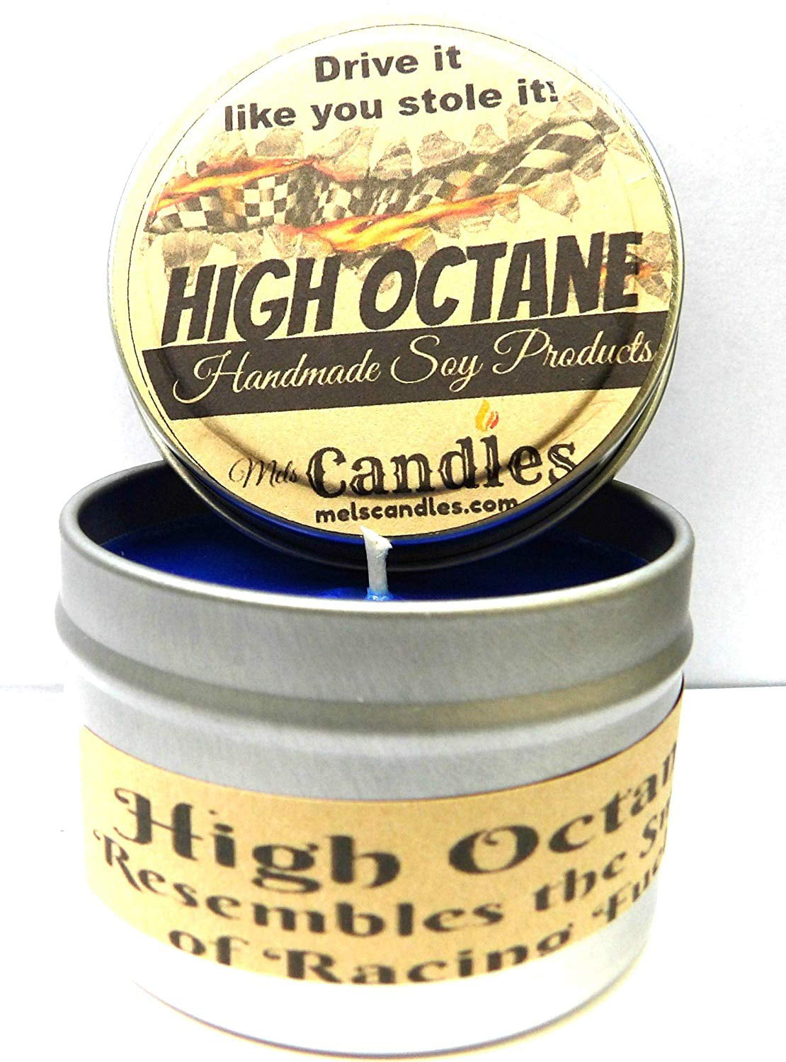 Blend of Tobacco, Bourbon & Fierce l 4oz All Natural Tin Soy Candle Take It Any Where I Am Man