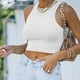 thumbnail image 1 of Parte Superior De La Cosecha Top corto para mujer Estilo casual Cami Top corto Slim Fit Traje diario (Blanco XL) Cgtredaw para Mujer Blanco T L, 1 of 6