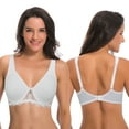thumbnail image 4 of Curve Muse Women's Plus Size Unlined Underwire Lace Bra with Cushion Straps-2PK-WHITE,GREEN-40C, 4 of 7