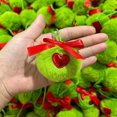thumbnail image 4 of Christmas Bow Soft Green Ball Christmas Tree Decoration Ball Set Indoor Fireplace Pendant Decoration 12pcs, 4 of 6
